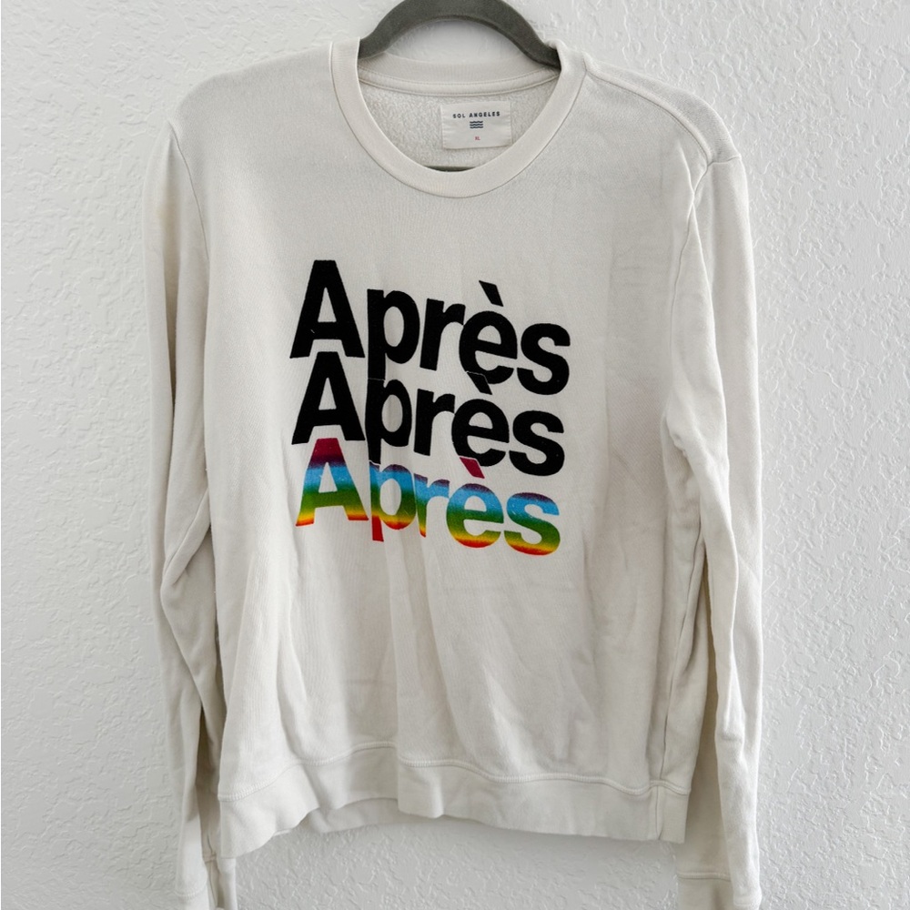 SOL Angeles XL apres crew neck sweatshirt white